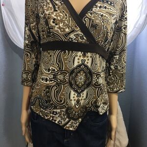 AB Studio Women’s Blouse w\ Wrap Look M